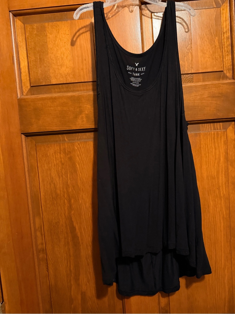 American Eagle Black Scoop Tank